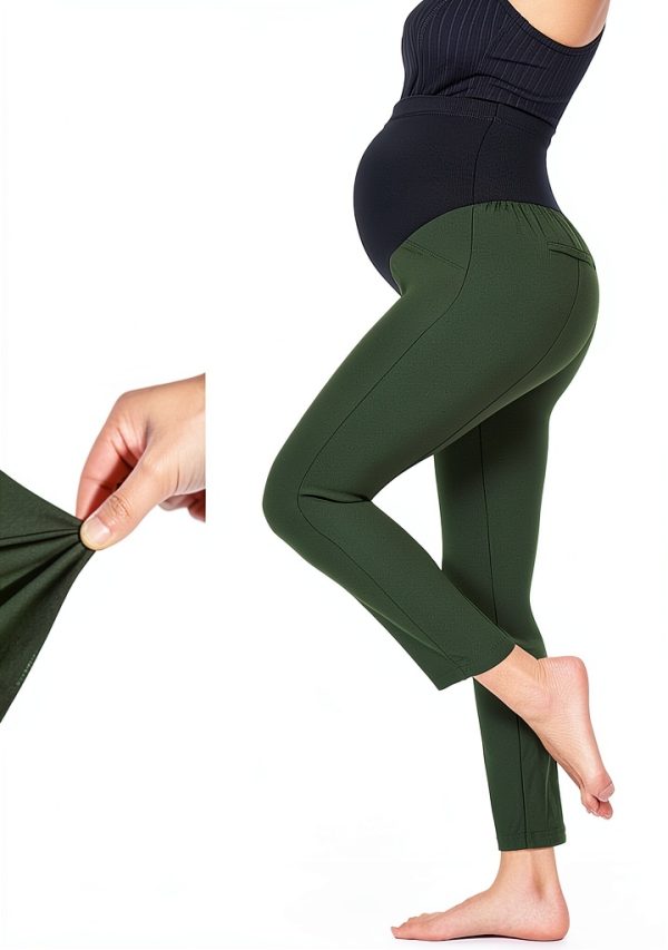 Maternity Work Pants Yvette Soft Elastic Design-4