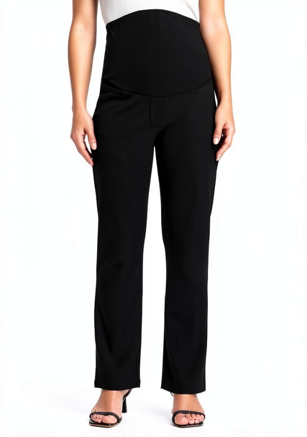 Foucome Maternity Work Pants Stretch Comfort Full Panel-1