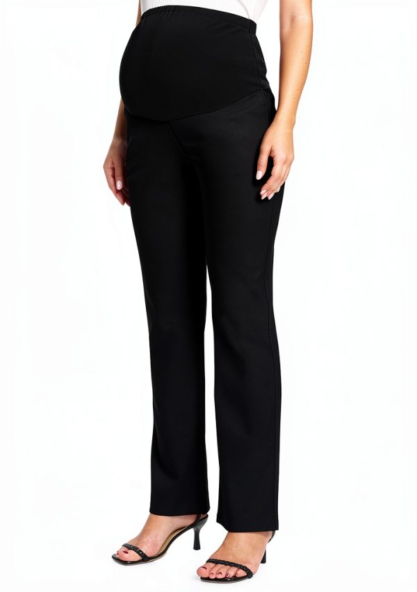 Foucome Maternity Work Pants Stretch Comfort Full Panel-3