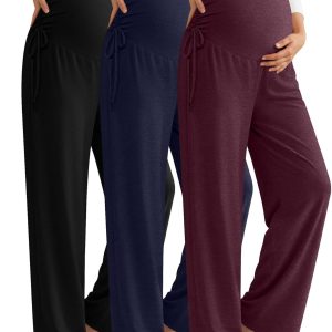 Maternity Pants Soft Blend Full Belly Coverage 3 Pack-0