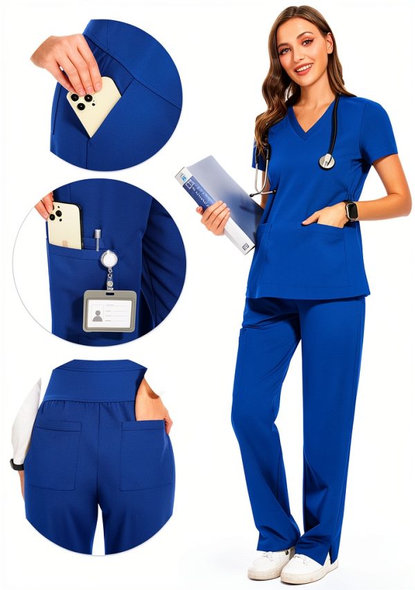 Maternity Scrub Pants Comfortable Work Pregnant Women-2