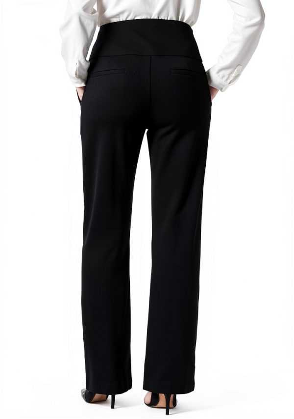 Maternity Work Pants Bootcut Design Adjustable Waistband-4