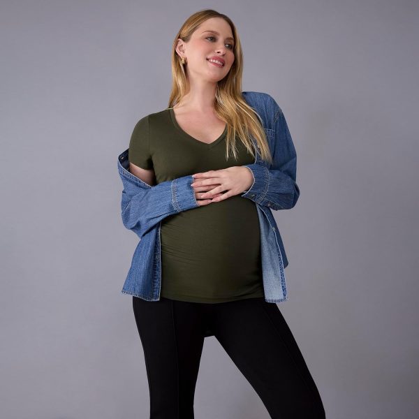 Motherhood Maternity Ponte Flare Pants for Work Pregnancy-4