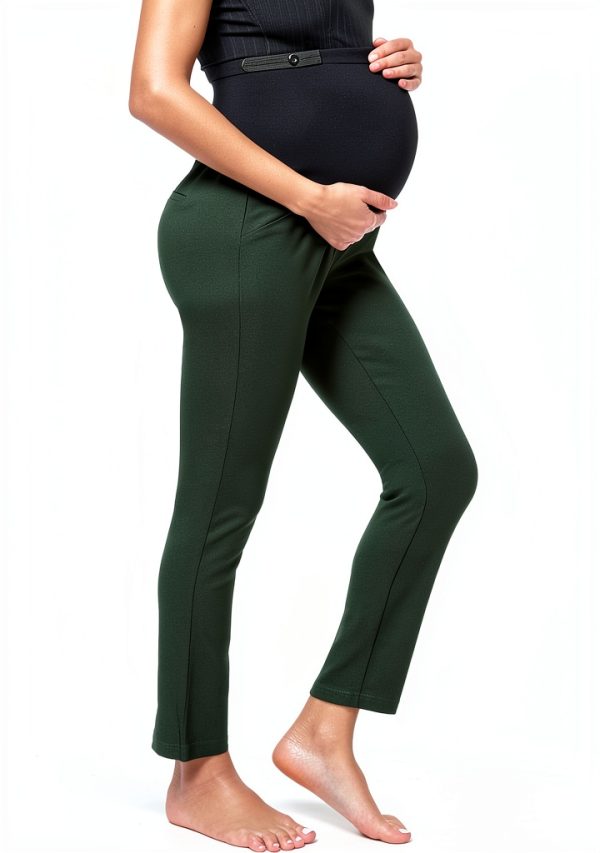 Maternity Work Pants Yvette Soft Elastic Design-0