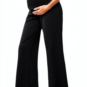 Maternity Work Pants Soft Elastic Belly Support Womens-0