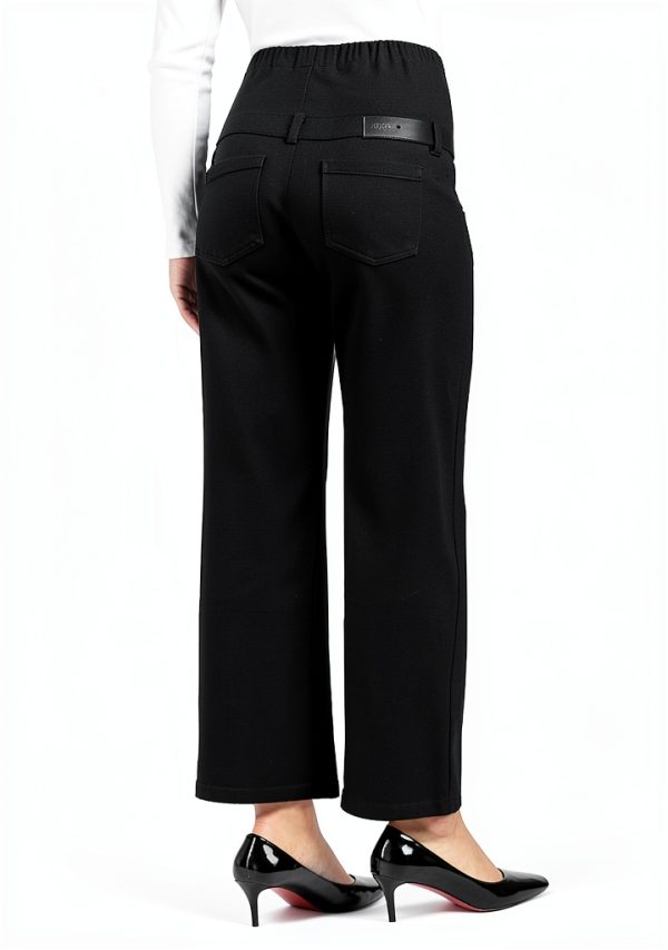 Maternity Work Pants Stretchy Rayon Blend Beige Black Blue-5