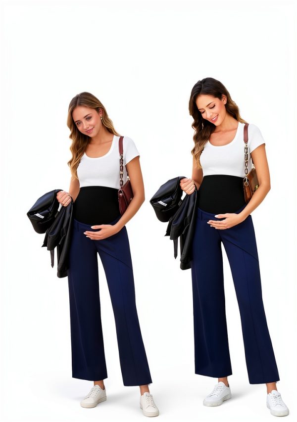 Maternity Work Pants Soft Elastic Belly Support Womens-2