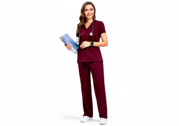 CoBGenius Maternity Scrub Pants Comfort Work Pockets-1