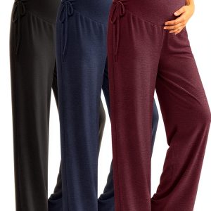 Maternity Lounge Pants Soft Blend Full Belly Coverage Women-0