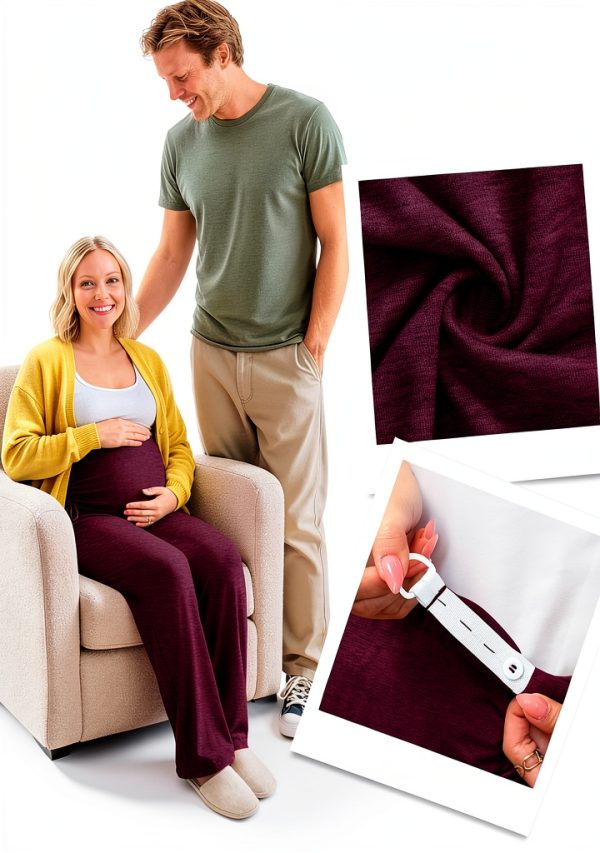 Maternity Lounge Pants Soft Blend Full Belly Coverage Women-2