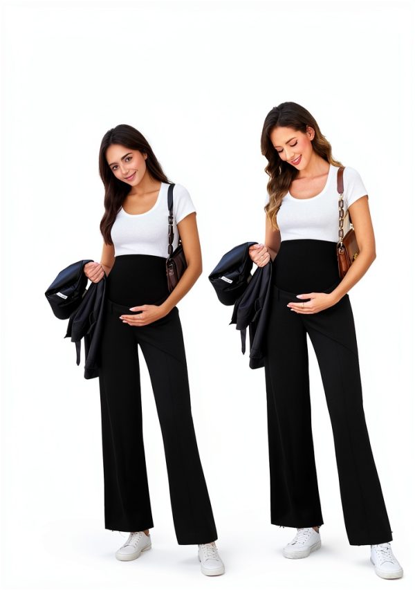 Maternity Work Pants Soft Elastic Belly Support Womens-2