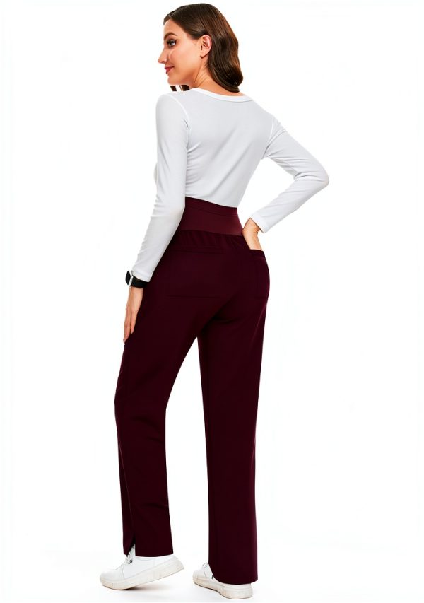 CoBGenius Maternity Scrub Pants Comfort Work Pockets-4