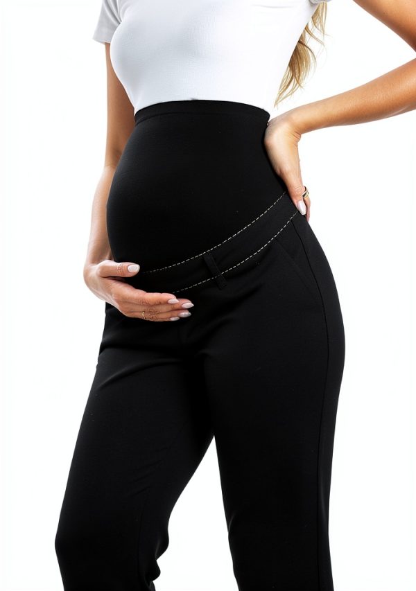 Maternity Work Pants Soft Elastic Belly Support Womens-4