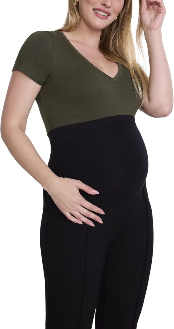 Motherhood Maternity Ponte Flare Pants for Work Pregnancy-1