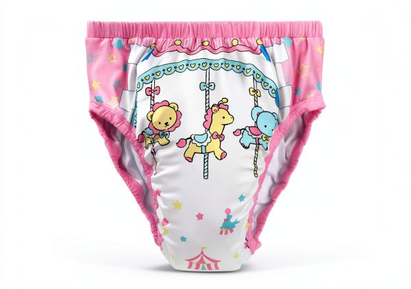 LittleForBig Pink Training Pants for Baby Girls LA01 LB Circus Medium-5