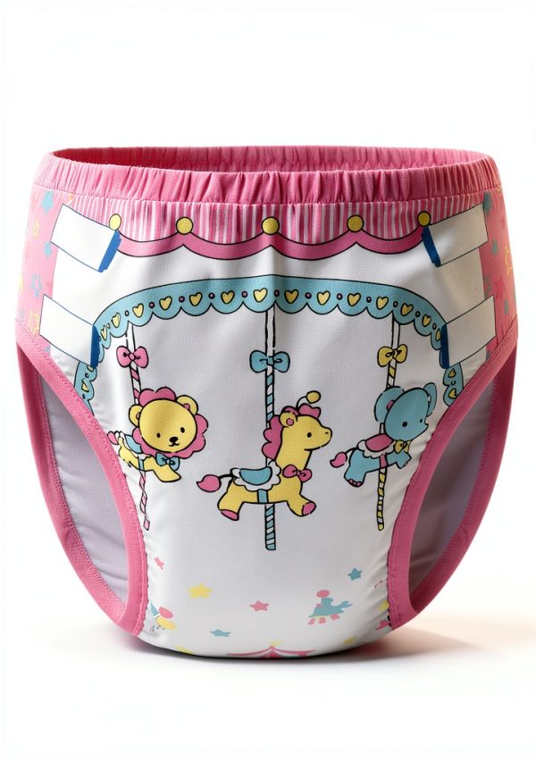LittleForBig Pink Training Pants for Baby Girls LA01 LB Circus Medium-0