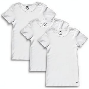 Girls White Crewneck Undershirt by RVG-0