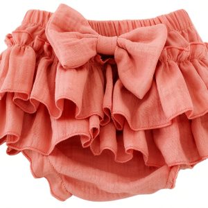 Baby Girl Ruffle Bloomers Cotton Gauze-0
