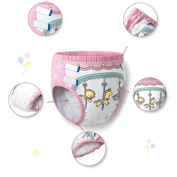 LittleForBig Pink Training Pants for Baby Girls LA01 LB Circus Medium-1