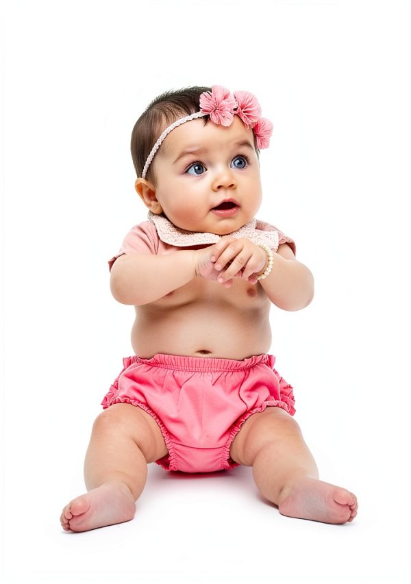 Cotton Spandex Baby Girl Bloomers Soft Reusable Diaper Cover Pink Size-4