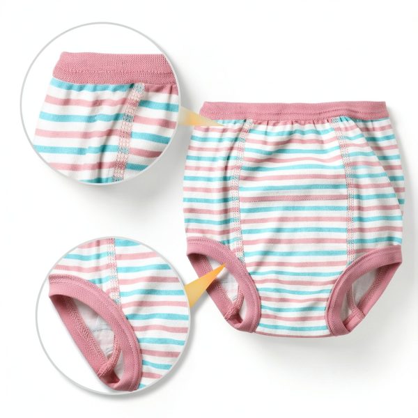 MooMoo Baby Girls Training Underpants 6‑Pack Soft Muslin Cotton 2T‑9Y-3