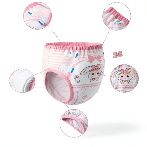 LittleForBig Pink Baby Usagi Training Pants for Girls Medium Small-1