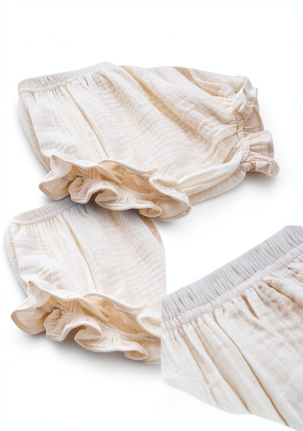 LittleLuxe Baby Girls Muslin Bloomers Soft Ruffle Shorts 12-24 Months-4