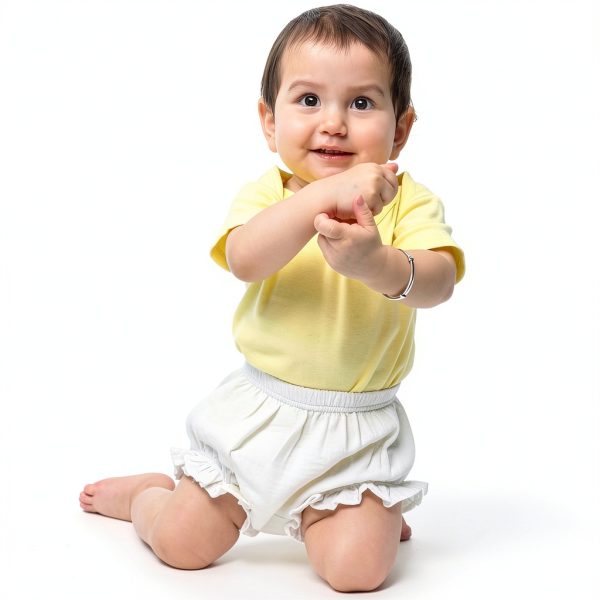 LittleLuxe Baby Girls Muslin Bloomers Lightweight Ruffle Off‑White-1