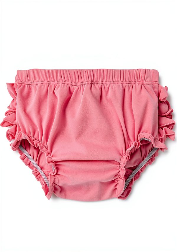 Cotton Spandex Baby Girl Bloomers Soft Reusable Diaper Cover Pink Size-3