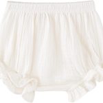 LittleLuxe Baby Girls Muslin Bloomers Lightweight Ruffle Off‑White-0